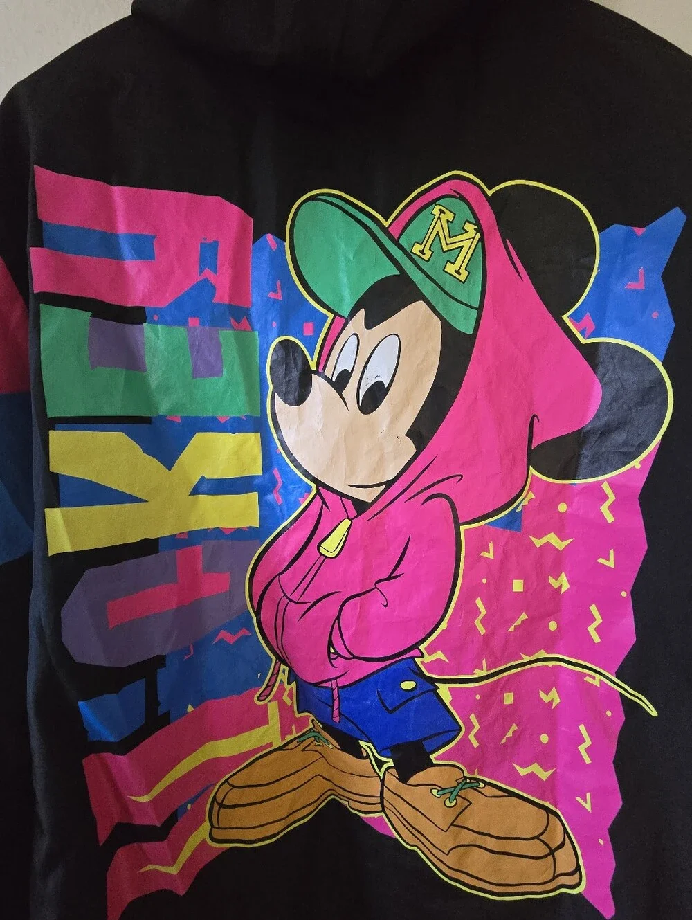 Vintage Disney 80s Mickey Half Zip Wind Breaker Hoodie Jacket Sz L